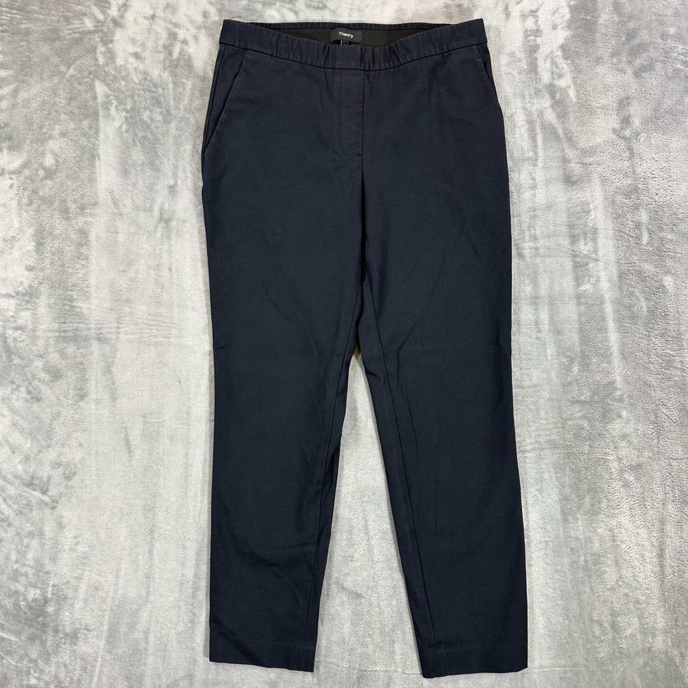 Theory Thaniel Approach Pants Womens Size 4 Black Slim Tapered Career Pants